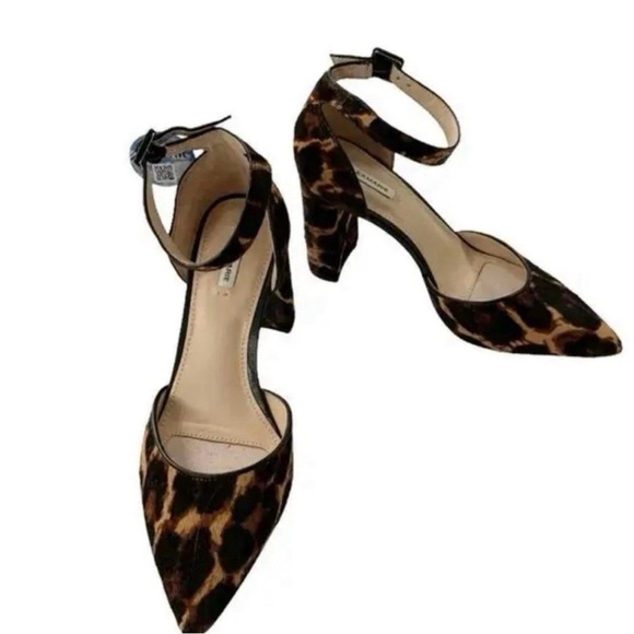 Leopard Print Ankle Strap Alex Marie Block Heel Women’s Sandals - Picture 5 of 12